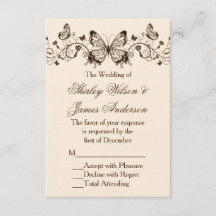 Beautifully Elegant Butterfly Wedding RSVP Cards