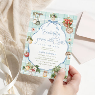 Beautifully Grown With Love Boy Baby Shower Invitation