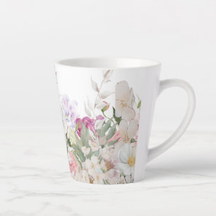 Beautifully Hand Painted Floral Print  Latte Mug