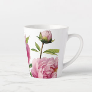 Beautifully Hand Painted Peonies Print Latte Mug