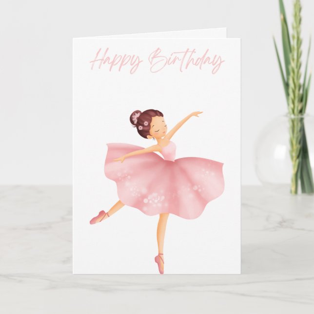 Beautifully Illustrated Little Ballerina, children Card (Front)