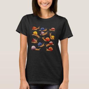Beautifully illustrated  snails decorate snail T-Shirt