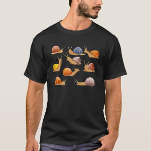 Beautifully Illustrated Snails Vintage Snail Lover T-Shirt