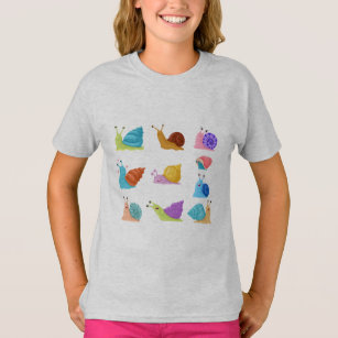 Beautifully Illustrated Snails Vintage Snail Lover T-Shirt