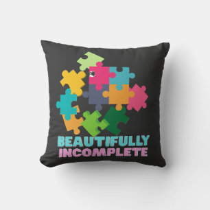 Beautifully Incomplete Colourful Puzzle Piece Cushion