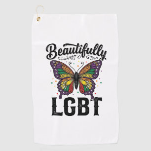 Beautifully LGBT Butterfly Vintage Pride Shirt_1 Golf Towel