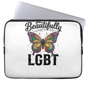 Beautifully LGBT Butterfly Vintage Pride Shirt_1 Laptop Sleeve
