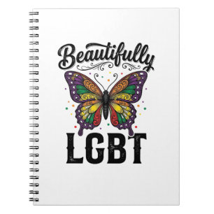 Beautifully LGBT Butterfly Vintage Pride Shirt_1 Notebook