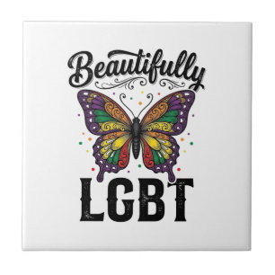 Beautifully LGBT Butterfly Vintage Pride Shirt_1 Tile