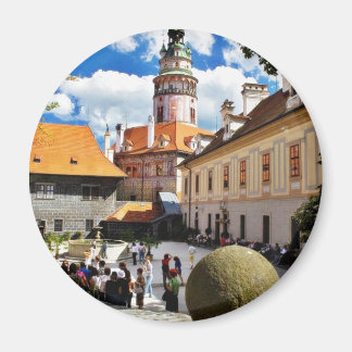 Beautifully Painted Tower In Cesky Krumlov Town Magnet
