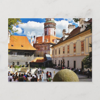 Beautifully Painted Tower In Cesky Krumlov Town Postcard