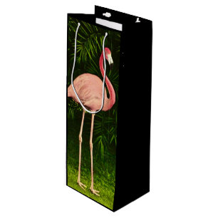 Beautifully Pink Flamingo Wine Gift Bag