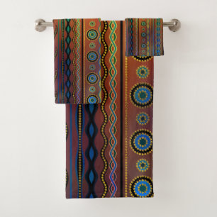 Beautuful Translucent Tribal Pattern Bath Towel Set