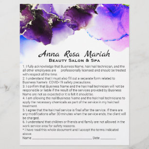 *~*  Beauty Abstract Liability Waiver Services Flyer