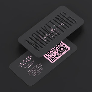 Beauty Aesthetic Professional Marketing Black Pink Business Card