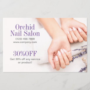 Beauty Aesthetician Manicure Nail Salon Price List Flyer