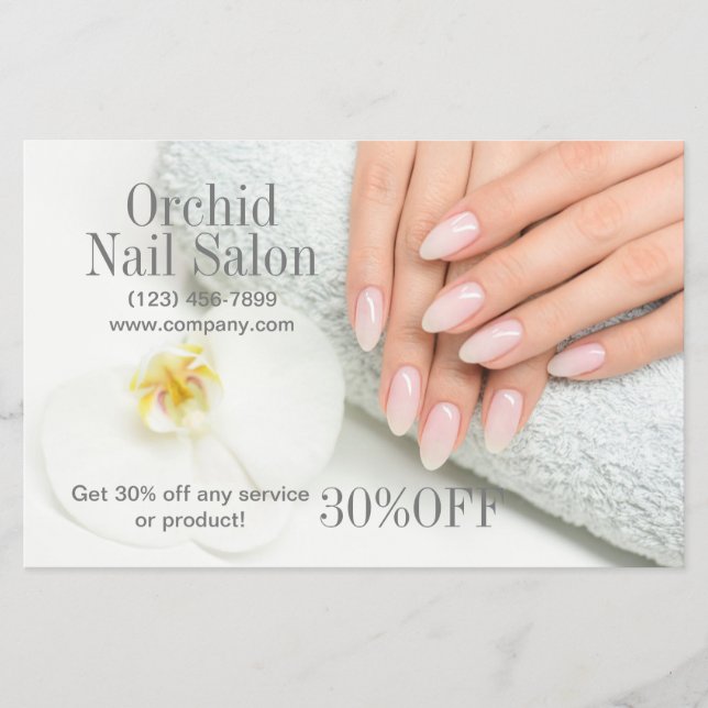 Beauty Aesthetician Manicure Nail Salon Price List Flyer (Front)