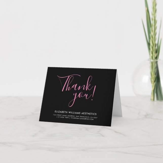 Beauty Aesthetics Salon Business Thank You Card (Front)