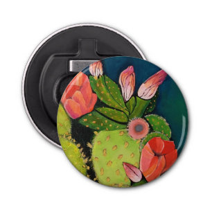 Beauty and Armour Button Bottle Opener Magnet