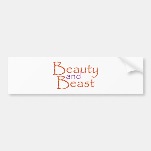 Beauty and Beast Bumper Sticker (Front)
