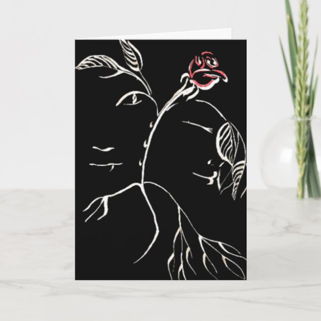 Beauty and Beast Rose Card (Front)