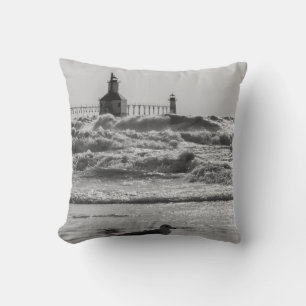 Beauty And Force Grayscale Cushion