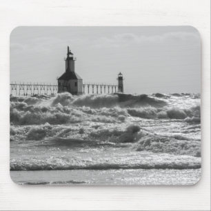 Beauty And Force Grayscale Mouse Mat