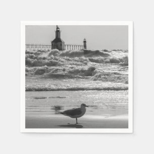 Beauty And Force Grayscale Napkin