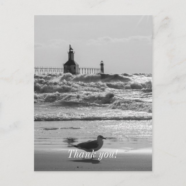 Beauty And Force Grayscale Postcard (Front)