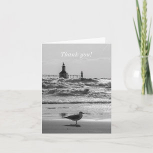 Beauty And Force Grayscale Thank You Card
