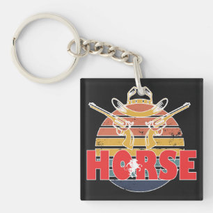 Beauty and Grace of Horses Vintage Equestrian Key Ring