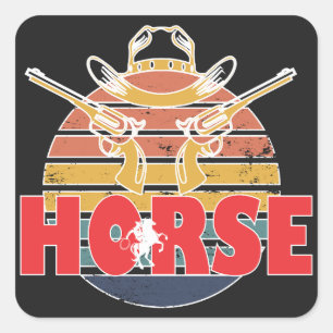 Beauty and Grace of Horses Vintage Equestrian Square Sticker