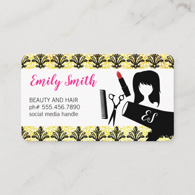 Beauty and Hair Business Card (Front)