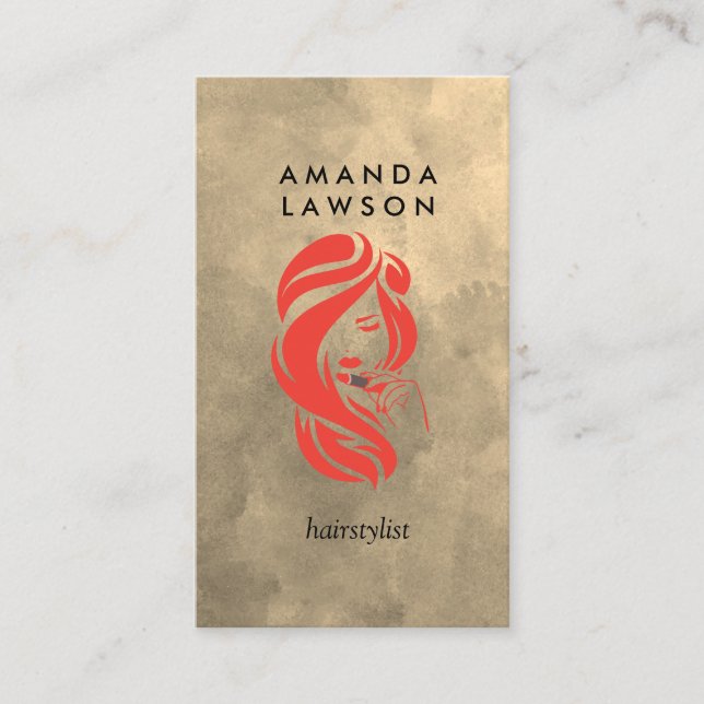 Beauty and Hair Logo Business Card (Front)