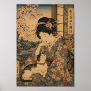 Beauty and Her Cat Poster