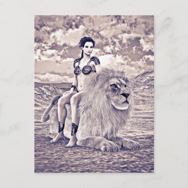 Beauty and Lion Postcard (Front)