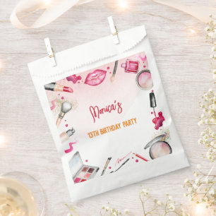 Beauty and makeup spa birthday party favour bags