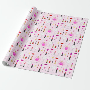Beauty and makeup wrapping paper
