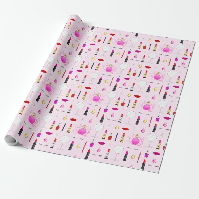 Beauty and makeup wrapping paper (Unrolled)