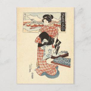 Beauty and Sumida River - Edo Meisho Bijin Awase Postcard