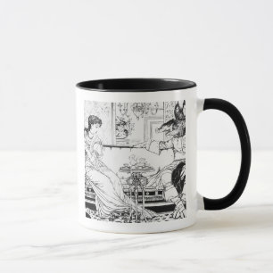 Beauty and the Beast, 1874 (litho) (b/w photo) Mug