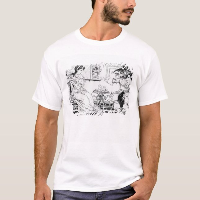 Beauty and the Beast, 1874 (litho) (b/w photo) T-Shirt (Front)