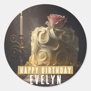 Beauty and the Beast Birthday Cake -  Classic Round Sticker