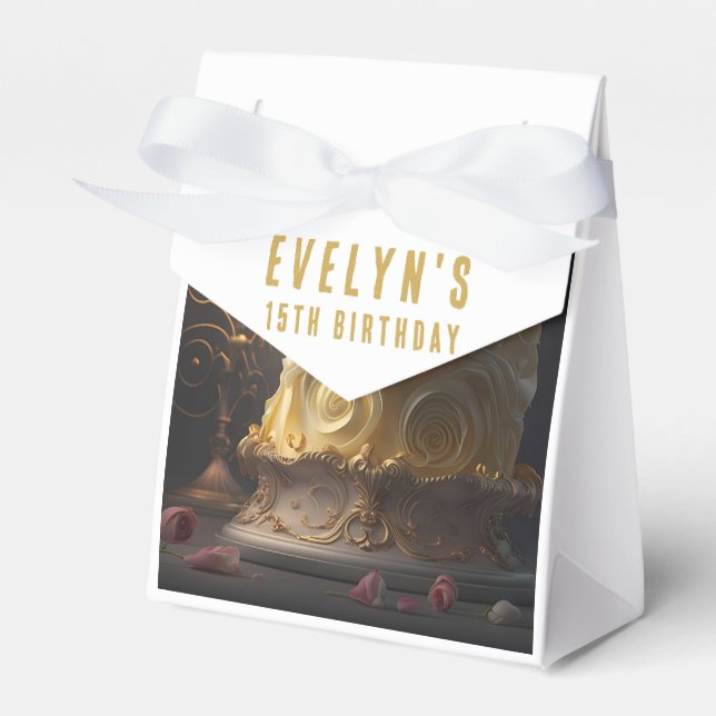 Beauty and the Beast Cake - Birthday Favour Box (Front Side)