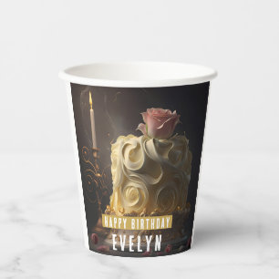 Beauty and the Beast Cake - Birthday Paper Cups