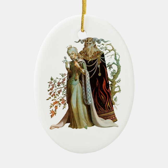 Beauty and the Beast Ceramic Tree Decoration (Front)