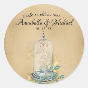 Beauty and the Beast Fairytale Rose Classic Round Sticker
