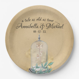 Beauty and the Beast Fairytale Rose Paper Plate