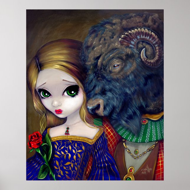 Beauty and the Beast gothic fairy tale Art Print (Front)