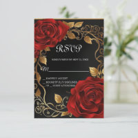 Beauty and the Beast Sweet 16 RSVP card